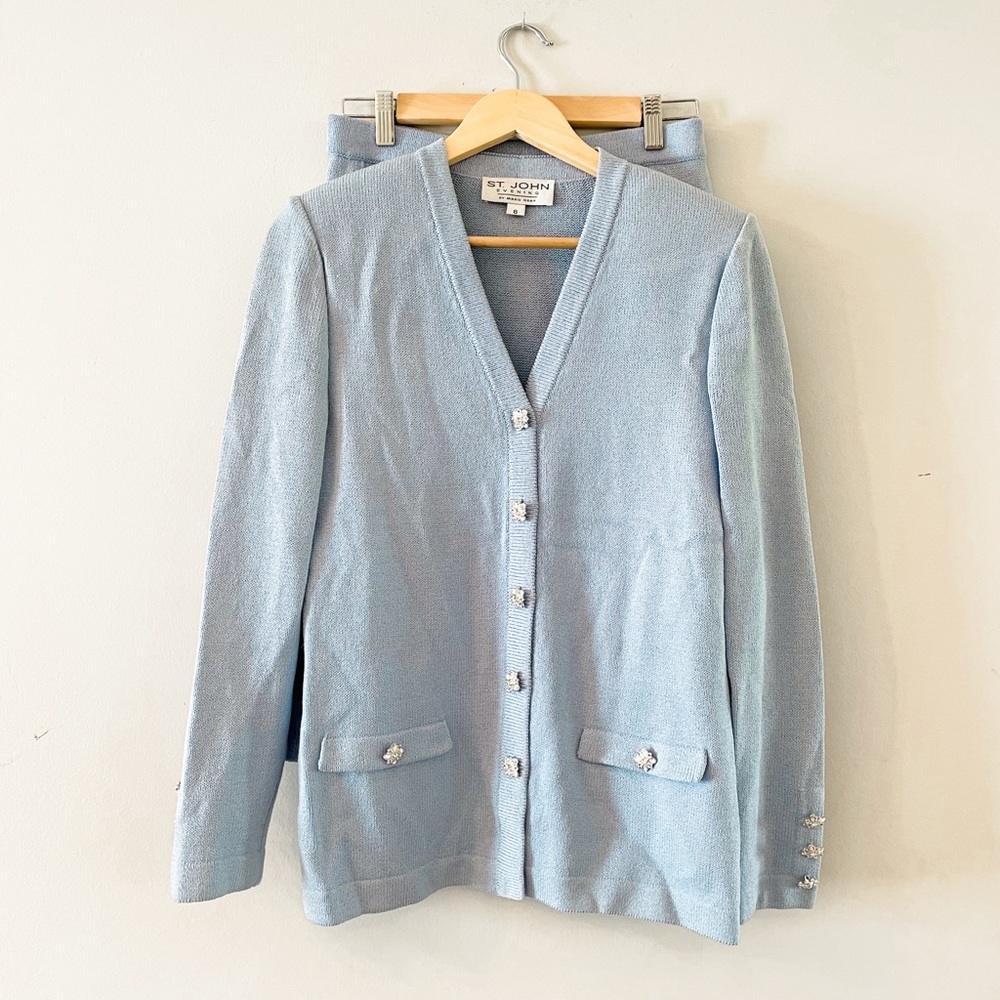 St John Evening By Marie Gray Light Blue Suit Women’s Size 6